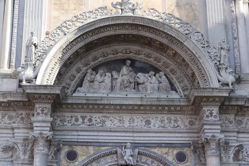 Basilica di Santa Croce facade closeup morning