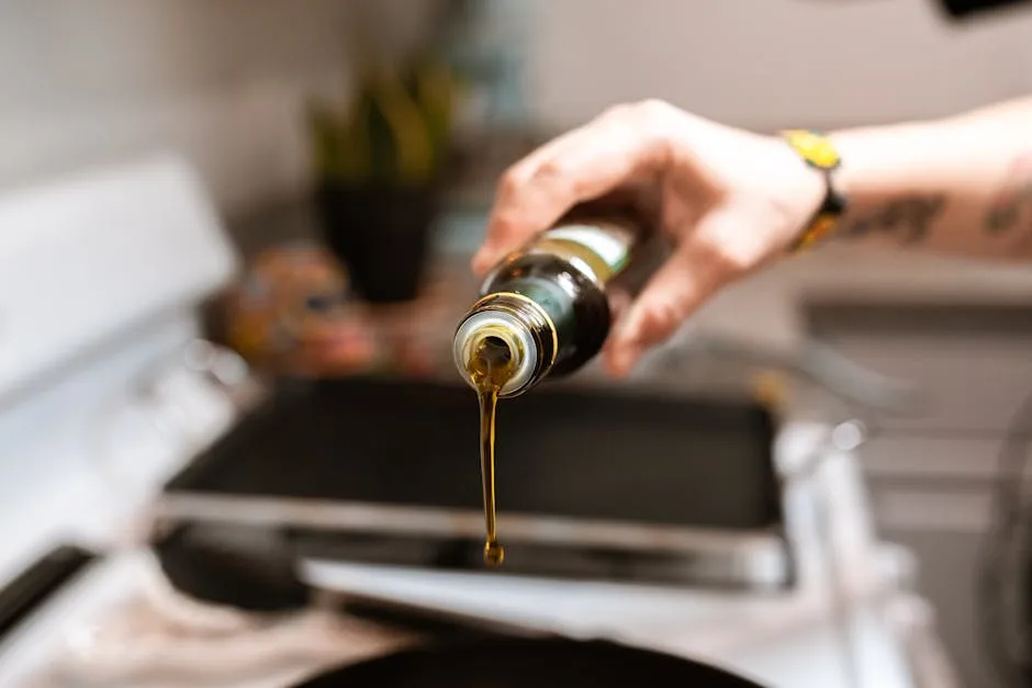 Cooking demo chef using olive oil Tenuta San Pietro
