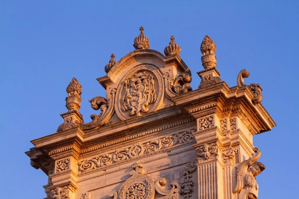 Duomo di Lecce bell tower sunset view