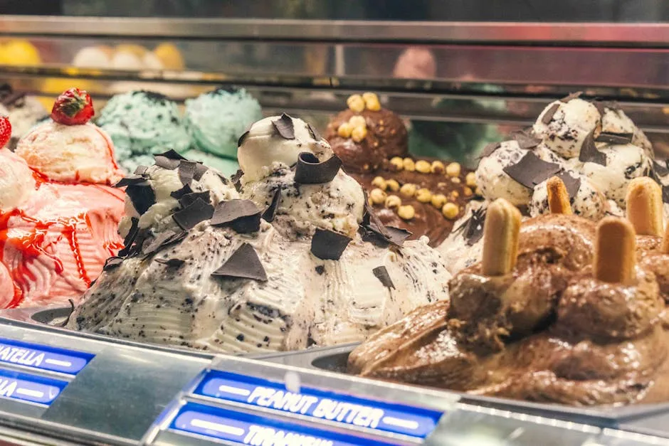 Italian gelato double scoop Lecce street