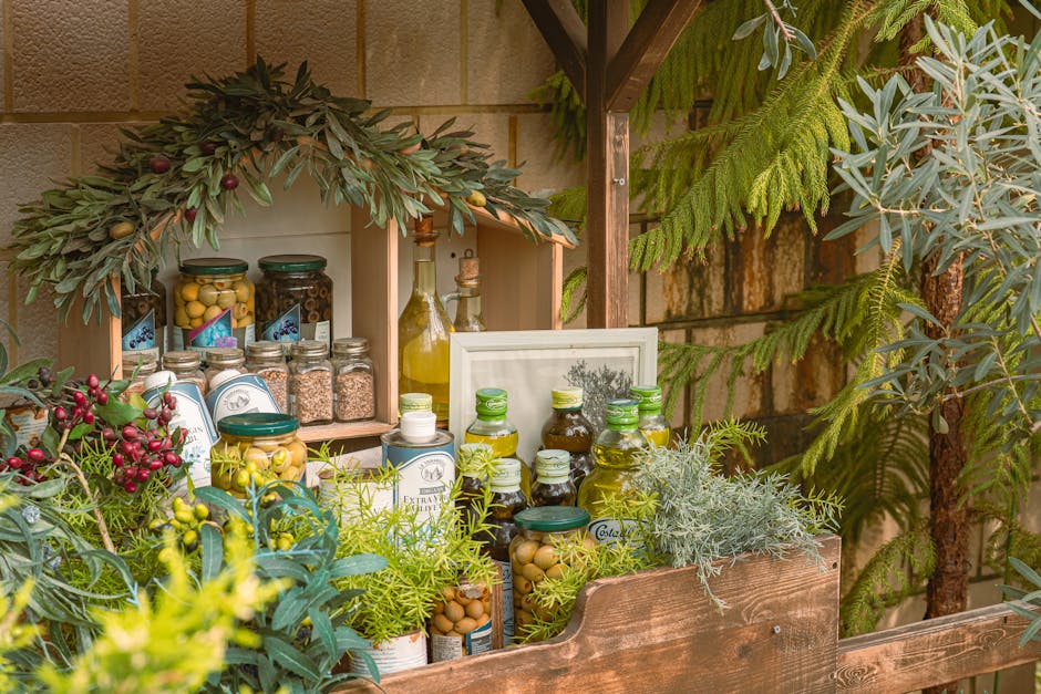 Local farmers selling olive oil jars