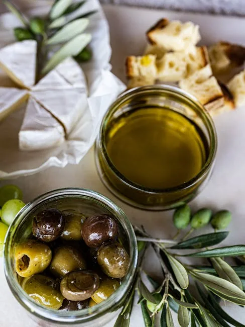 Olive oil tasting setup rustic table