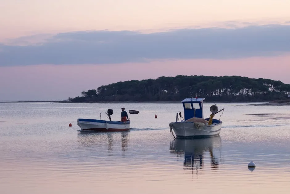 Porto Cesareo sandbar at sunset