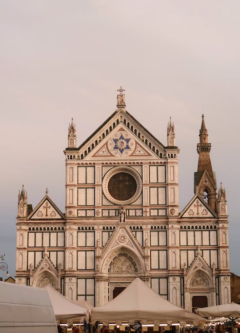 Santa Croce Basilica facade evening