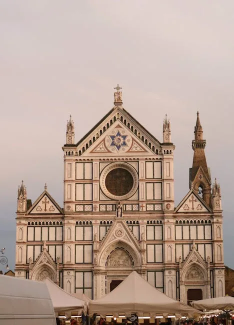 Santa Croce Basilica facade evening