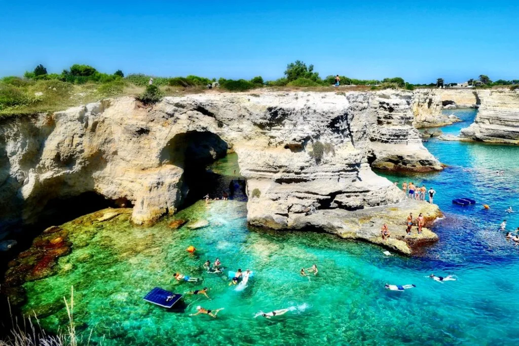 Sea cave boat tour Salento coastline